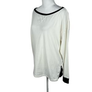 NEW Ralph Lauren Active White Black Long Sleeve Top Large Casual Activewear